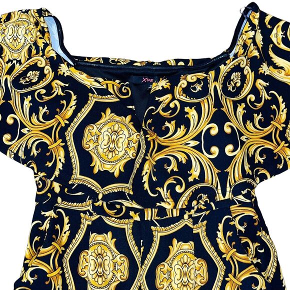 Jumpsuit Tapestry Print Off Shoulder Bodysuit - Picture 4 of 9